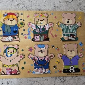 1092 1 Retro Teddy Bears Wooden Puzzle - Warren Industries